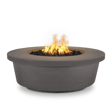 The Outdoor Plus 48 Round Tempe Fire Pit - GFRC Concrete - Chestnut - Spark Ignition with Flame Sense - Natural Gas OPT-TEM48FSEN-CST-NG